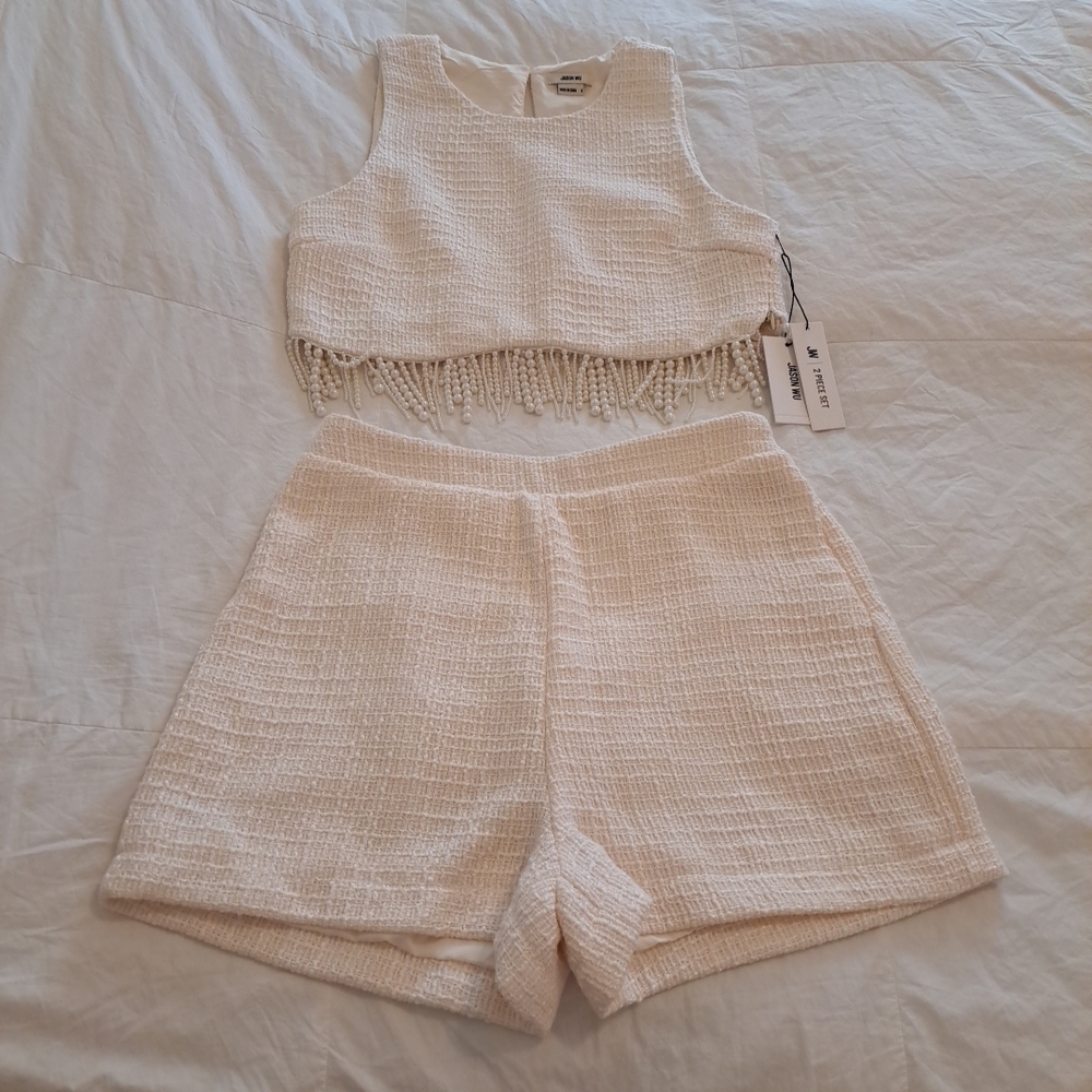 Jason Wu NWT Pearl Fringe Tweed Two Piece Set Size 6
